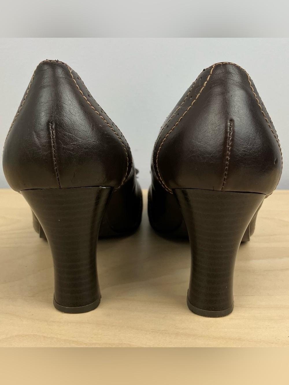 Vintage Y2K Mudd Women’s Size 7.5 M Nina Brown Heels Pumps Kiltie Bow Accent - Picture 7 of 11